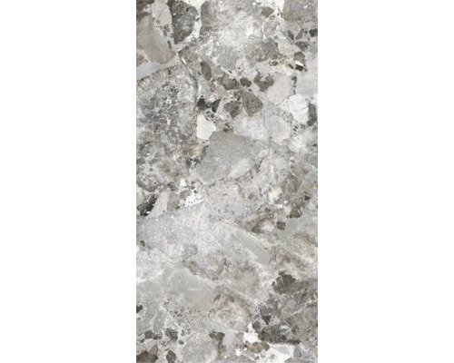 Feinsteinzeug Wand- und Bodenfliese MADRID Dark grey rektifiziert 59.5 x 120 x 1 cm Graue Steinzeugfliese mit Marmoroptik.
