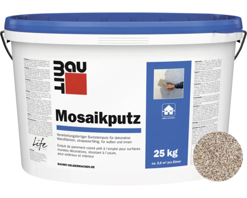 Baumit Mosaikputz M308 Kope gebrauchsfertiger Dünnschichtdeckputz weiß-dunkelbraun-beige-schwarz 25 kg