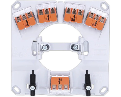 Wago Verbindungsdosenklemme mit Betätigungshebel für die Elektroinstallation