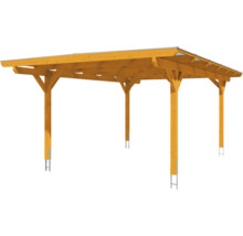 Einzelcarport SKAN HOLZ Odenwald inkl. Pfostenanker 428 x 648 cm eiche hell