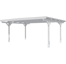 Doppelcarport SKAN HOLZ Odenwald inkl. Pfostenanker 640 x 541 cm weiß