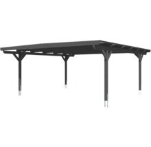 Doppelcarport SKAN HOLZ Odenwald inkl. Pfostenanker 640 x 648 cm schiefer