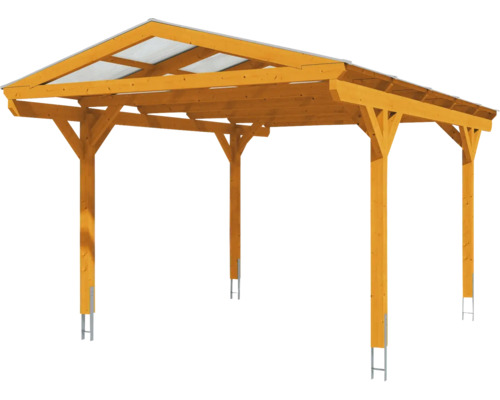 Freistehendes Holzcarport mit transparentem Dach
