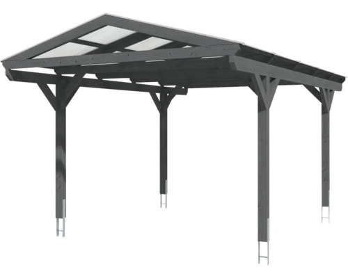 Holzcarport mit transparentem Dach