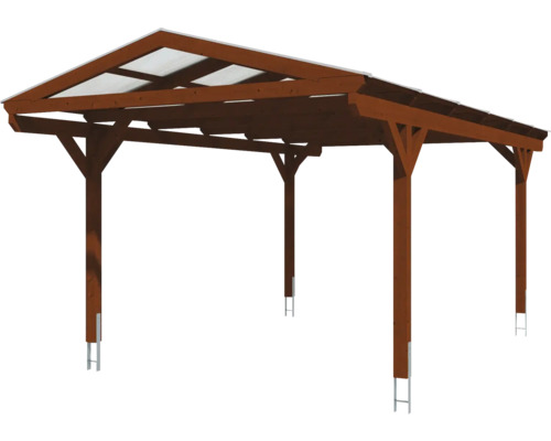 Holzcarport mit transparentem Dach
