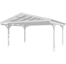 Doppelcarport SKAN HOLZ Westerwald inkl. Pfostenanker 570 x 541 cm weiß