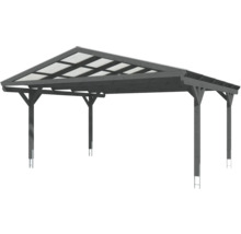 Doppelcarport SKAN HOLZ Westerwald inkl. Pfostenanker 570 x 541 cm schiefer
