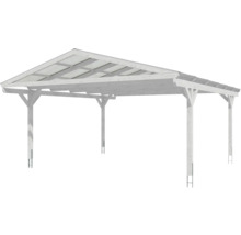 Doppelcarport SKAN HOLZ Westerwald inkl. Pfostenanker 570 x 648 cm weiß