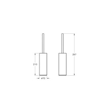 Technische Zeichnung einer Toilettenbürste mit den Maßen 70 mm Durchmesser und 397 mm Höhe.
