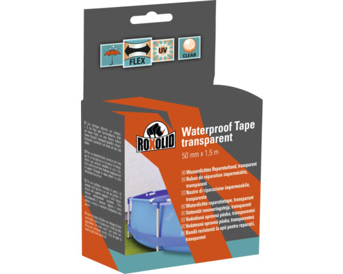 ROXOLID Waterproof Tape wasserdichtes Reparaturband transparent 50 mm x 1,5 m Roxolid Waterproof Tape Transparent, 50 Millimeter mal 1,5 Meter