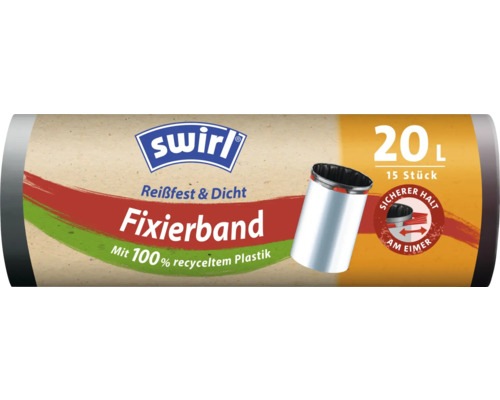 Müllbeutel Swirl mit Fixierband 20 l 15 Stück