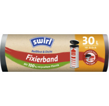 Swirl Müllbeutel mit Fixierband, 30 Liter, 10 Stück, aus 100 Prozent recyceltem Kunststoff