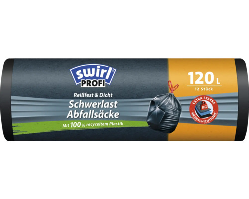 Schwerlast Abfallsäcke Swirl 120 l 12 Stück Verpackungseinheit Swirl Profi Schwerlast Abfallsäcke, 12 Stück, 120 Liter