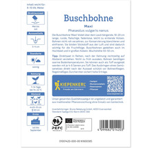 Buschbohne Maxi Saatguttüte mit Informationen zu Aussaat, Standort und Erntezeit