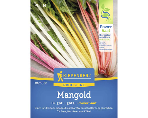 Mangold Bright Lights Kiepenkerl PowerSaat Hybrid-Saatgut Gemüsesamen für ca. 6-8 lfd Meter