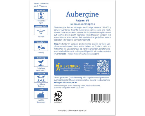 Auberginen Falcon F1 Saatgutpackung