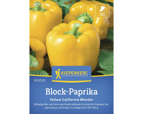 Paprika Yellow California Wonder Kiepenkerl Samenfestes Saatgut Gemüsesamen