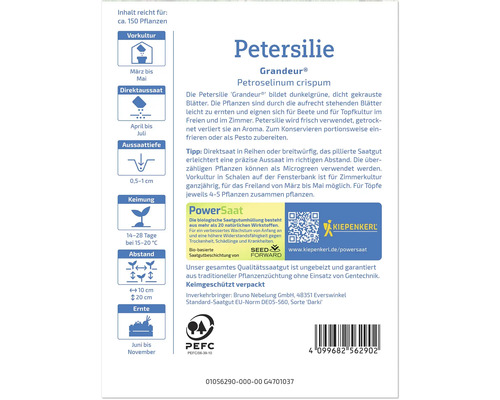 Petersilie Grandeur Samenpackung für circa 150 Pflanzen