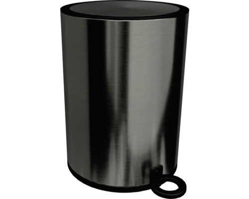 REIKA Kosmetikeimer SAKU 3 l gun metal gebürstet Treteimer aus Metall