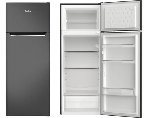 Kühlgefrierkombination Amica DT 374 160 S BxHxT 54 x 144 x 55 cm Amica Kühl-Gefrierkombination, stehend, mit geöffneten Türen, zeigt Innenraum