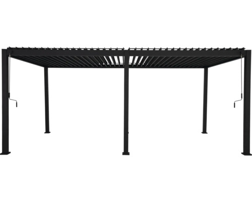 Pergola mit Lamellendach und Kurbelmechanismus