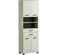 Hochschrank mit Türen, Schubladen und offenen Fächern