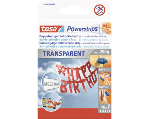 Tesa Powerstrips selbstklebendes, doppelseitiges Klebeband zum rückstandslosen Ablösen