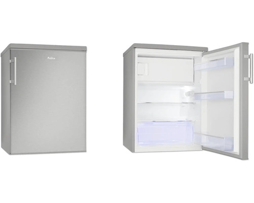 Kühlschrank mit Gefrierfach Amica KS 361 115 E BxHxT 60 x 85 x 64.8 cm Kühlteil 117 l Gefrierteil 19 l Amica Kühlschrank mit geöffneter und geschlossener Tür