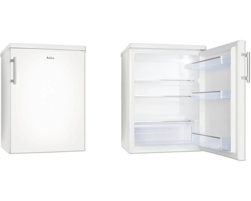 Kühlschrank Amica VKS 15917 W BxHxT 60 x 85 x 64.8 cm Kühlteil 156 l Amica Kühlschrank, Frontansicht geschlossen und geöffnet