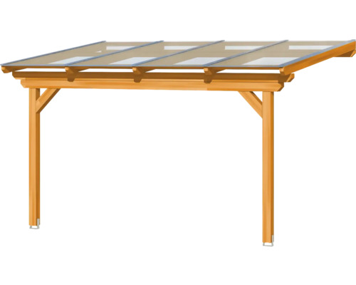 Holzcarport mit transparentem Dach