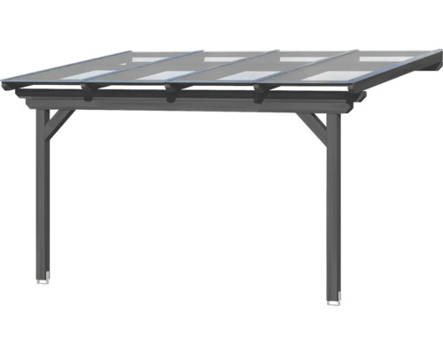 Überdachung mit transparentem Dach auf zwei Pfosten