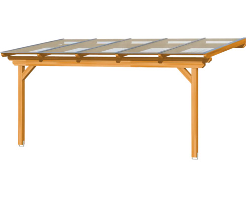 Holzcarport mit transparenter Dacheindeckung