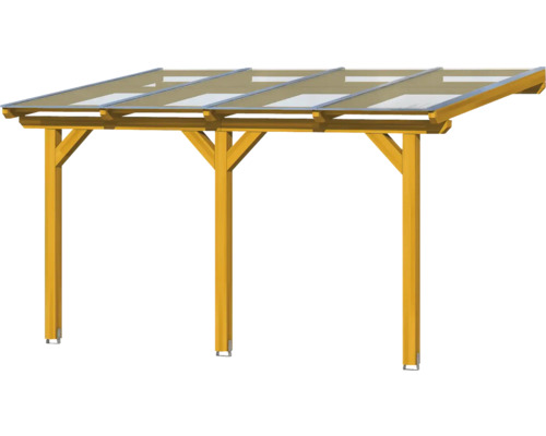 Holzcarport mit durchsichtigem Dach für den Außenbereich