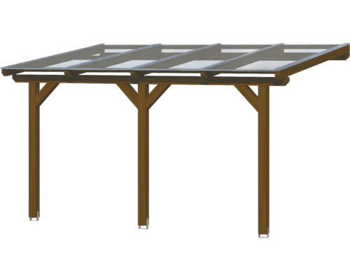 Holzcarport mit transparenter Bedachung