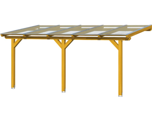 Holzcarport mit transparentem Dach