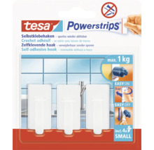 Tesa Powerstrips Klebehaken, spurlos ablösbar, maximale Tragkraft ein Kilogramm