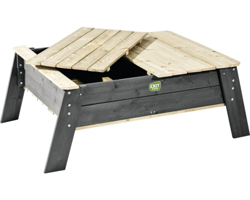 Sandkasten aus Holz mit Deckel zum Abdecken des Sandes