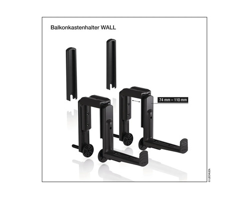 Balkonkastenhalter zur Wandmontage, verstellbar zwischen 74 und 110 Millimeter