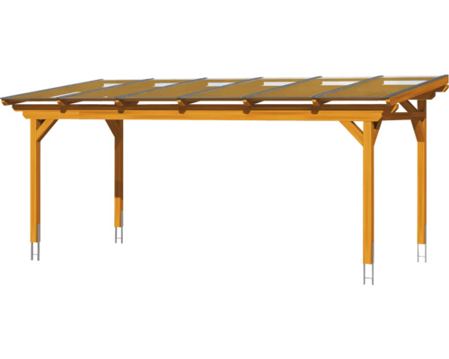 Holzcarport mit transparenten Dachelementen