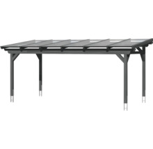 Carport aus Holz mit transparentem Dach