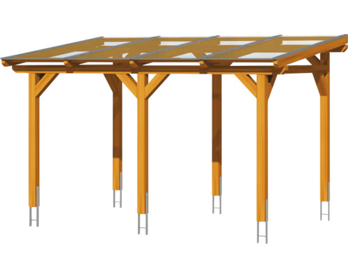 Holzcarport mit transparentem Dach