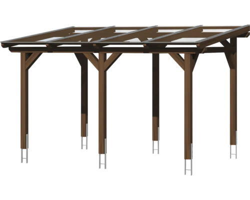 Holzcarport mit Stahlpfostenankern