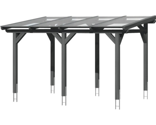 Holzcarport mit transparentem Dach für den Außenbereich
