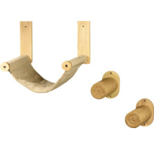 Kratzbaum dobar Katzen Kletterwand, 3 tlg. Holz, Sisal, Polyester Braun 33 x 7,5 x 46,5 cm