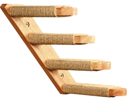 Kratzbaum Für Katzen – 4-stufige Holzleiter Mit Jute, 16 Cm Lang, Für Käfige & Wandmontage