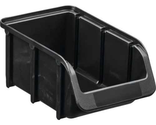 Sichtbox Hünersdorff Gr. 2 Kunststoff schwarz Schwarze Lagerbox aus Kunststoff