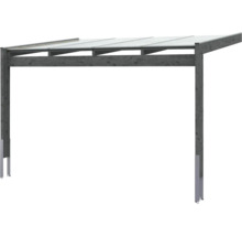 Terrassenüberdachung SKAN HOLZ Novara mit Pfostenlaschen 450x309 cm grau