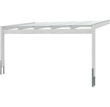 Terrassenüberdachung SKAN HOLZ Novara mit Pfostenlaschen 557x359 cm weiß