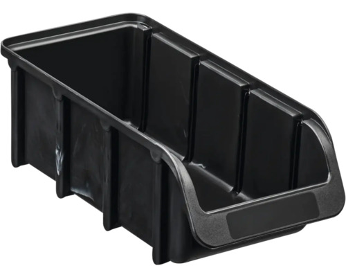 Sichtbox Hünersdorff Gr. 2/L Kunststoff schwarz Schwarzer Lagerkasten aus Kunststoff zur Aufbewahrung von Werkzeugen und Kleinteilen
