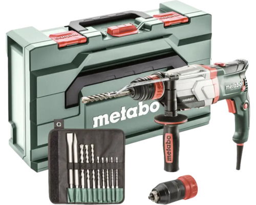 Metabo Kombihammer mit Bohrer, Meißeln, Werkzeugkoffer und Bohrfutter